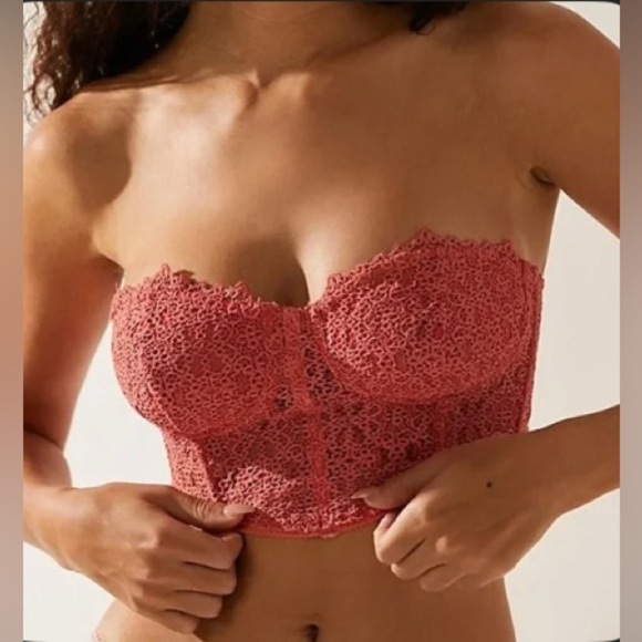 NWOT FREE PEOPLE Intimately Madi Lace Corset Bra Medium - Picture 1 of 7